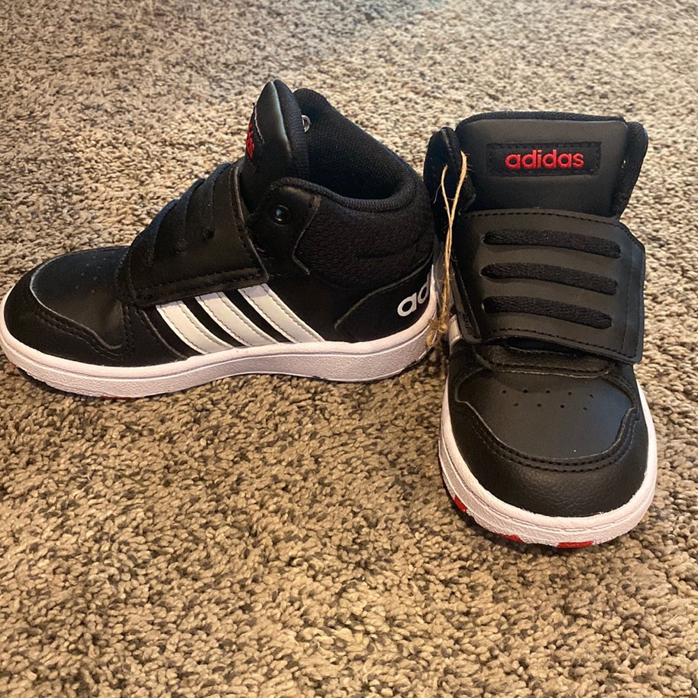 Kids high top adidas sneakers